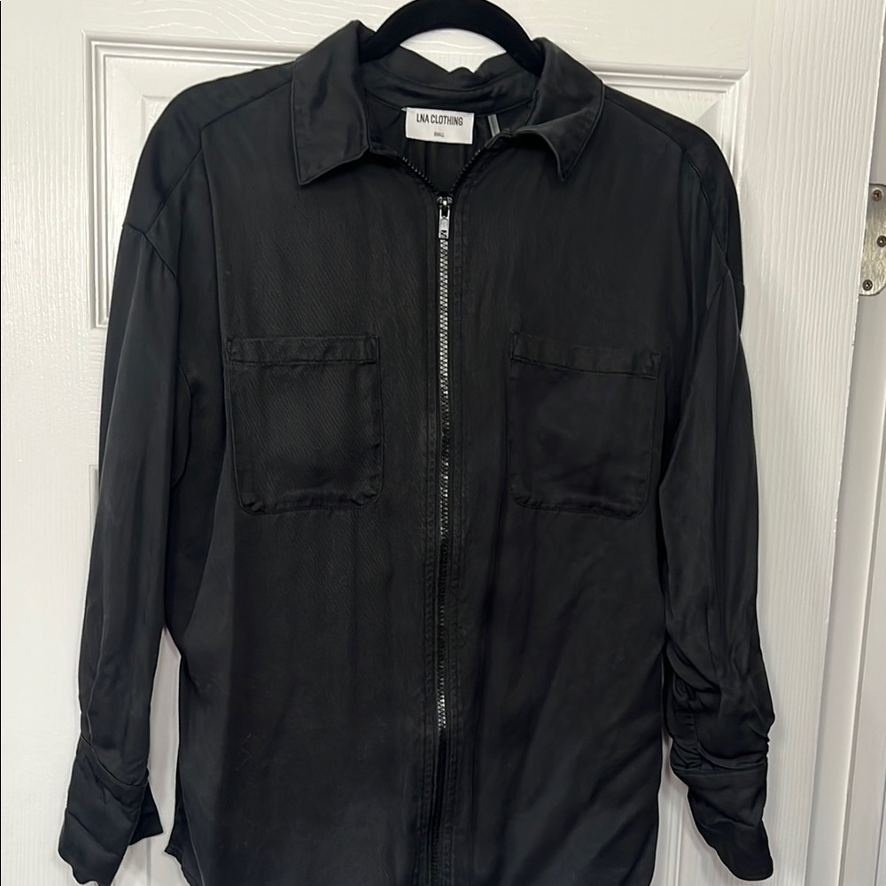 LNA Black Lightweight Shirt Jacket
